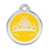 Red Dingo Stainless Steel Engraved Dog Tag Crown Yellow 1 Red Dingo Stainless Steel Engraved Dog Tag Crown Yellow -Pet Life Shop 01 CR YE LG
