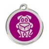 Red Dingo Stainless Steel Engraved Dog Tag Dog Purple