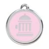 Red Dingo Stainless Steel Engraved Dog Tag Fire Hydrant Pink -Pet Life Shop 01 FH PK LG
