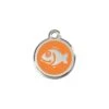 Red Dingo Stainless Steel Engraved Cat Tag Fish Orange