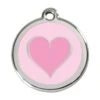 Red Dingo Stainless Steel Engraved Dog Tag Heart Pink Pink -Pet Life Shop 01 HK PK LG