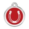 Red Dingo Stainless Steel Engraved Dog Tag Horse Shoe Red 1 Red Dingo Stainless Steel Engraved Dog Tag Horse Shoe Red -Pet Life Shop 01 HS RE LG