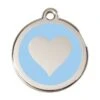 Red Dingo Stainless Steel Engraved Dog Tag Heart Light Blue