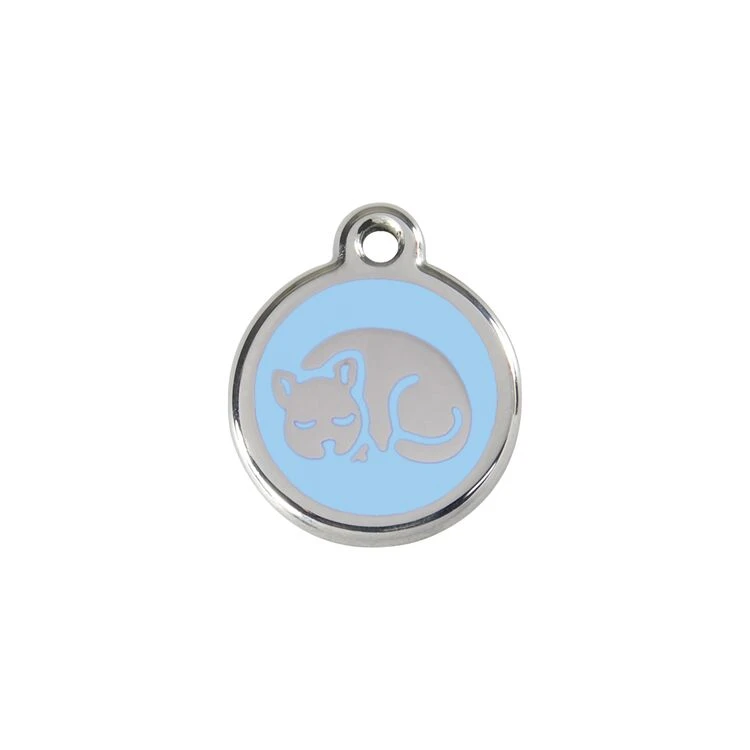 Red Dingo Stainless Steel Engraved Cat Tag Kitten Light Blue 3 Red Dingo Stainless Steel Engraved Cat Tag Kitten Light Blue