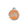 Red Dingo Stainless Steel Engraved Cat Tag Kitten Orange -Pet Life Shop 01 KT OR SM