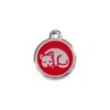 Red Dingo Stainless Steel Engraved Cat Tag Kitten Red -Pet Life Shop 01 KT RE SM