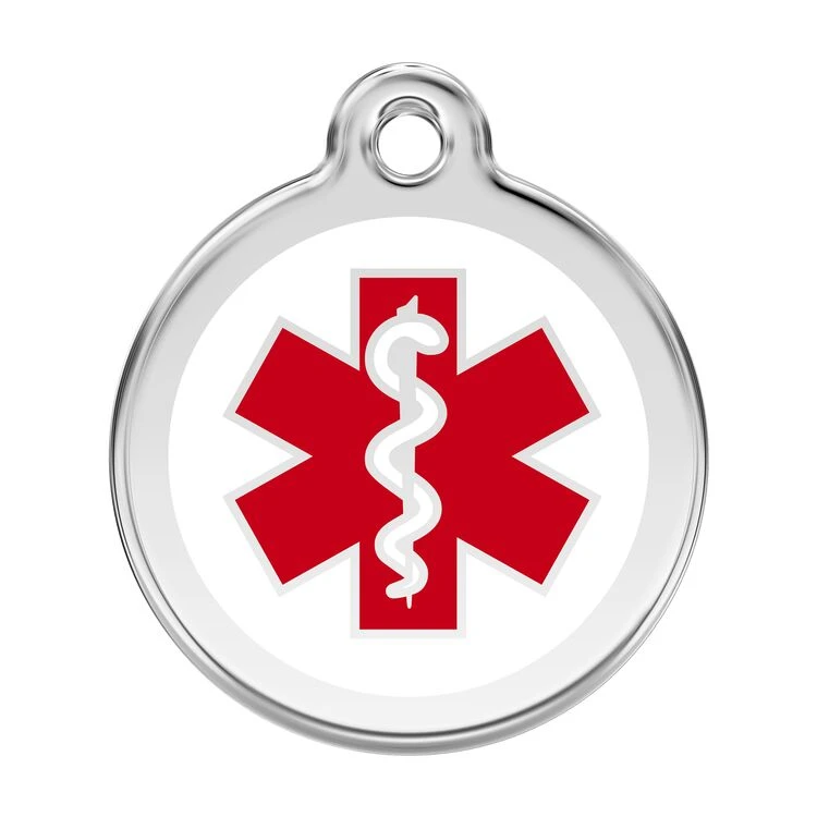 Red Dingo Stainless Steel Engraved Dog Tag Medical 3 Red Dingo Stainless Steel Engraved Dog Tag Medical