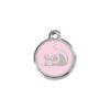 Red Dingo Stainless Steel Engraved Cat Tag Mouse Pink -Pet Life Shop 01 MS PK SM