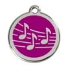 Red Dingo Stainless Steel Engraved Dog Tag Music Purple -Pet Life Shop 01 MU PU LG
