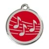 Red Dingo Stainless Steel Engraved Dog Tag Music Red 2 Red Dingo Stainless Steel Engraved Dog Tag Music Red -Pet Life Shop 01 MU RE LG