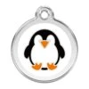 Red Dingo Stainless Steel Engraved Dog Tag Penguin -Pet Life Shop 01 PE WT LG