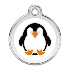 Red Dingo Stainless Steel Engraved Dog Tag Penguin