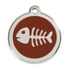 Red Dingo Stainless Steel Engraved Dog Tag Fish Skeleton Brown 2 Red Dingo Stainless Steel Engraved Dog Tag Fish Skeleton Brown -Pet Life Shop 01 SK BR LG