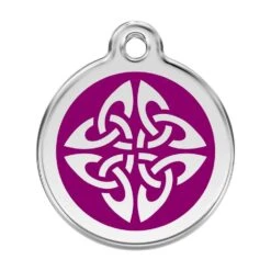 Red Dingo Stainless Steel Engraved Dog Tag Tribal Arrows Purple