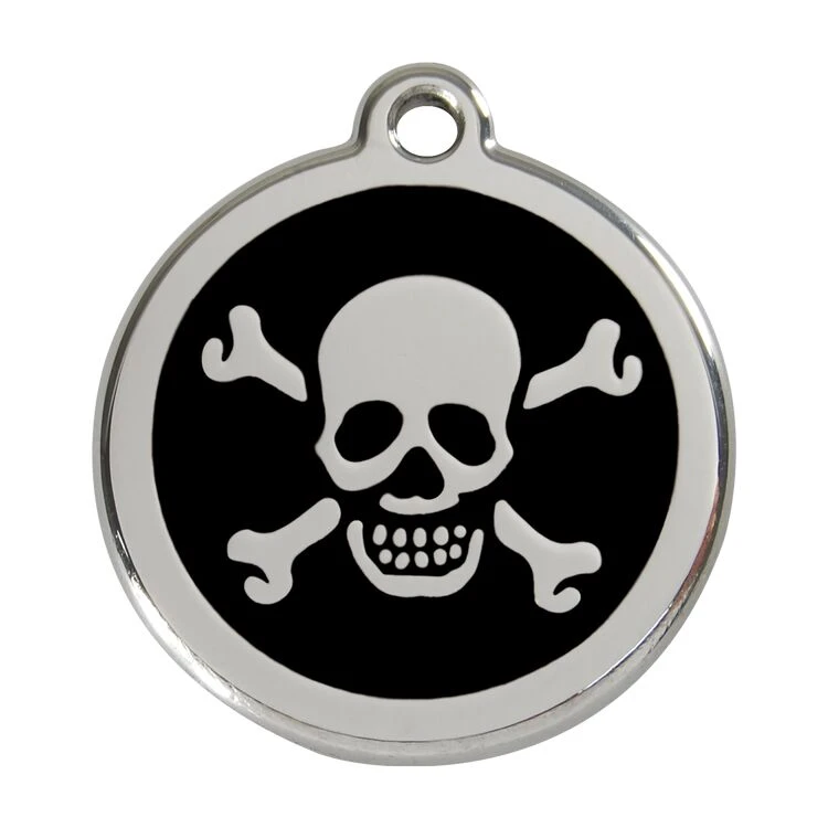 Red Dingo Stainless Steel Engraved Dog Tag Cross Bone Black 3 Red Dingo Stainless Steel Engraved Dog Tag Cross Bone Black