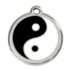 Red Dingo Stainless Steel Engraved Dog Tag Ying Yang Black