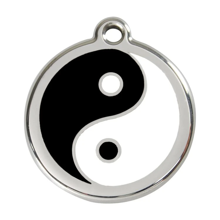Red Dingo Stainless Steel Engraved Dog Tag Ying Yang Black 3 Red Dingo Stainless Steel Engraved Dog Tag Ying Yang Black