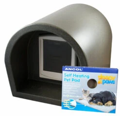Mr Snugs KatDen Outdoor Cat Kennel/Shelter - Dark Grey (Various Options) -Pet Life Shop 1231022045 kat den dark grey petpad26do