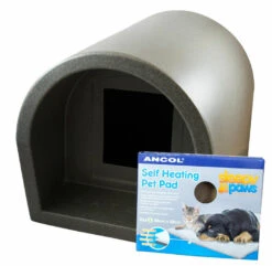 Mr Snugs KatDen Outdoor Cat Kennel/Shelter - Dark Grey (Various Options) -Pet Life Shop 1231022045 katden dark grey pet pad
