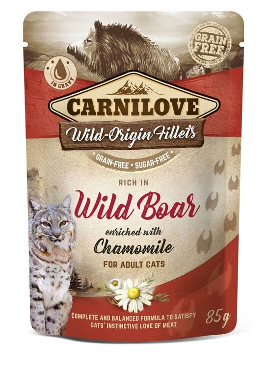 Carnilove Cat Pouch Wild Boar With Chamomile 3 Carnilove Cat Pouch Wild Boar With Chamomile