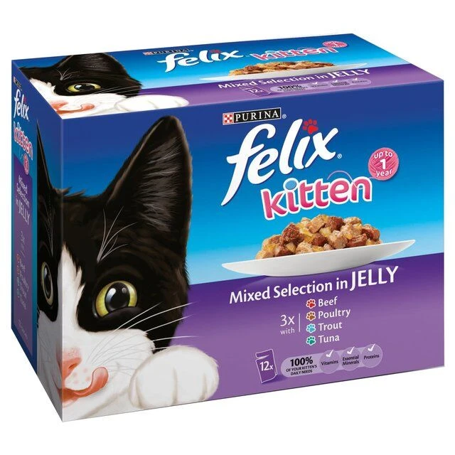 Felix Kitten Pouches Mixed Selection In Jelly 3 Felix Kitten Pouches Mixed Selection In Jelly