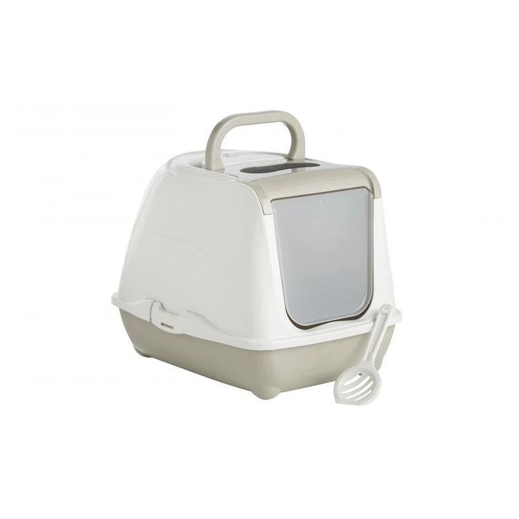 Moderna Hooded Cat Loo In Warm Grey 50cm 3 Moderna Hooded Cat Loo In Warm Grey 50cm