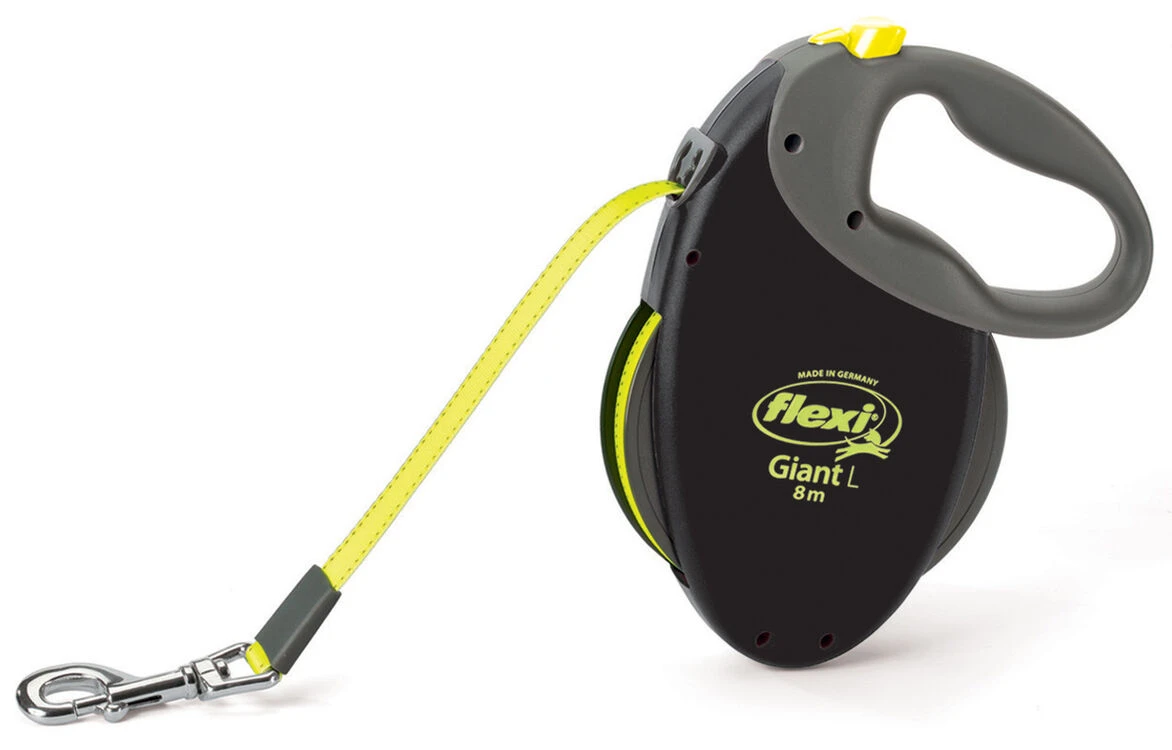 Flexi Giant Neon Hi Vis Extendable Tape Lead 3 Flexi Giant Neon Hi Vis Extendable Tape Lead