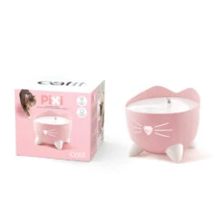 Catit Pixi Cat Water Fountain Light Pink -Pet Life Shop 43716 catit pixi fountain pink fountain and packaging