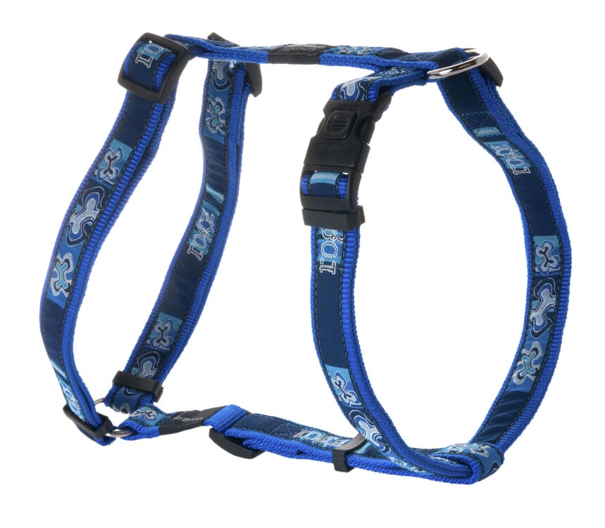 Rogz Armed Response Nylon Harness Indigo Bones 25mm 3 Rogz Armed Response Nylon Harness Indigo Bones 25mm