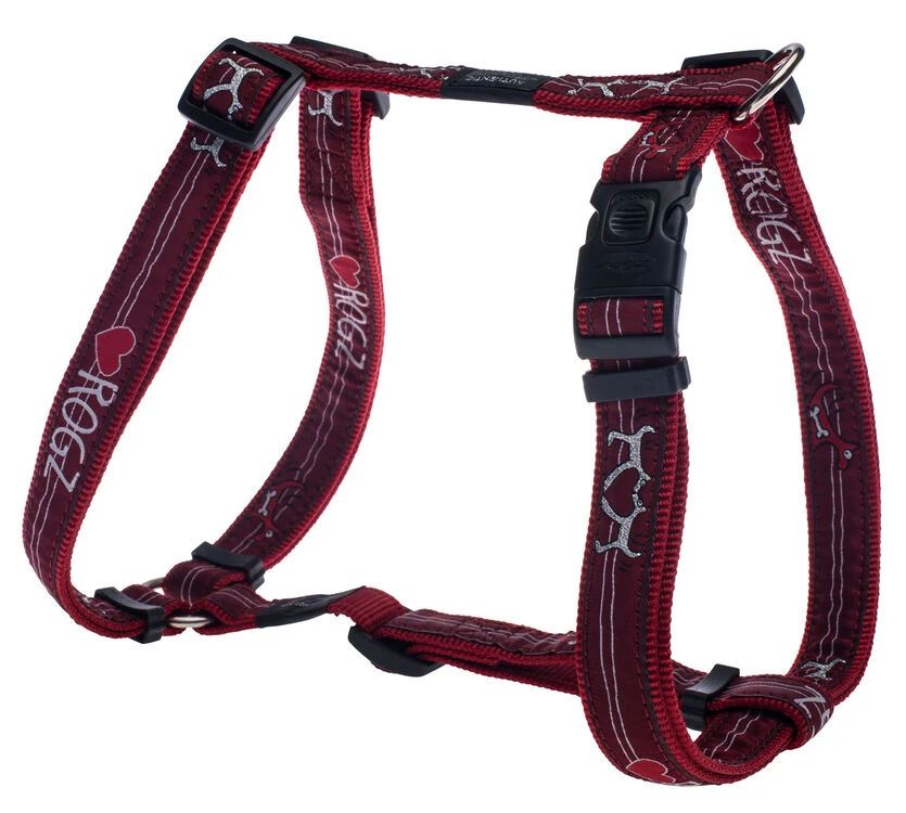 Rogz Armed Response Nylon Harness Red Heart 25mm 3 Rogz Armed Response Nylon Harness Red Heart 25mm