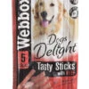 60 X Webbox Dogs Delight Large Dog Sticks Beef -Pet Life Shop 51639