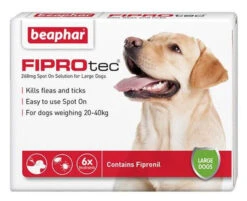 Beaphar FIPROtec Flea & Tick Spot On Large Dog (20-40kg) - 6 Treatments