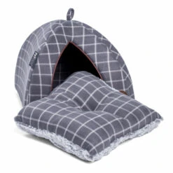 Petface Grey Window Pane Check Cat Igloo -Pet Life Shop 5aa7e4830c1a85.59272628