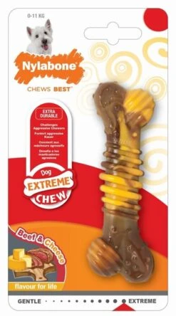 Nylabone Extreme Chew Textured Bone Beef & Cheese For Dogs