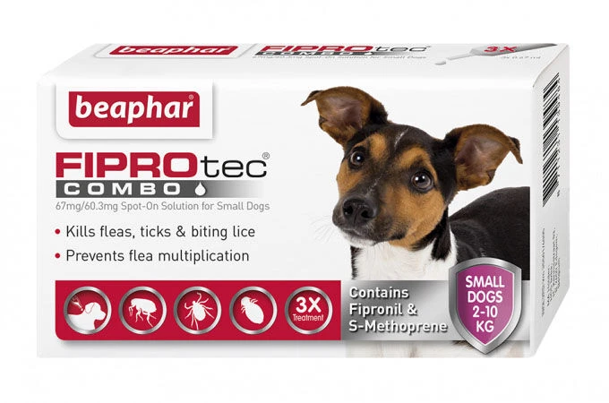 Beaphar FIPROtec Combo Flea & Tick Spot On Small Dog (2-10kg) - 3 Treatments 3 Beaphar FIPROtec Combo Flea & Tick Spot On Small Dog (2-10kg) - 3 Treatments