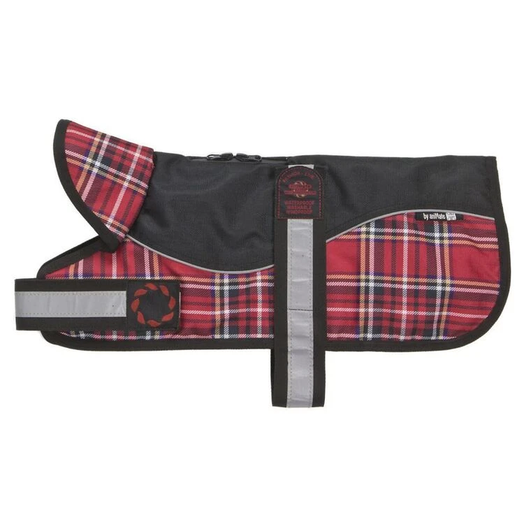 Animate Reflective Black/Red Tartan Padded Harness Coat 3 Animate Reflective Black/Red Tartan Padded Harness Coat
