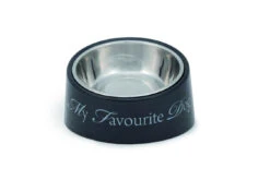 Designed By Lotte Melamine Feeding Bowl My Favourite Dog Grey 18cm -Pet Life Shop 64887