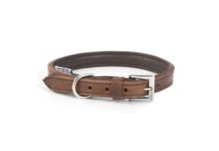 Ancol Vintage Leather Padded Collar Chestnut