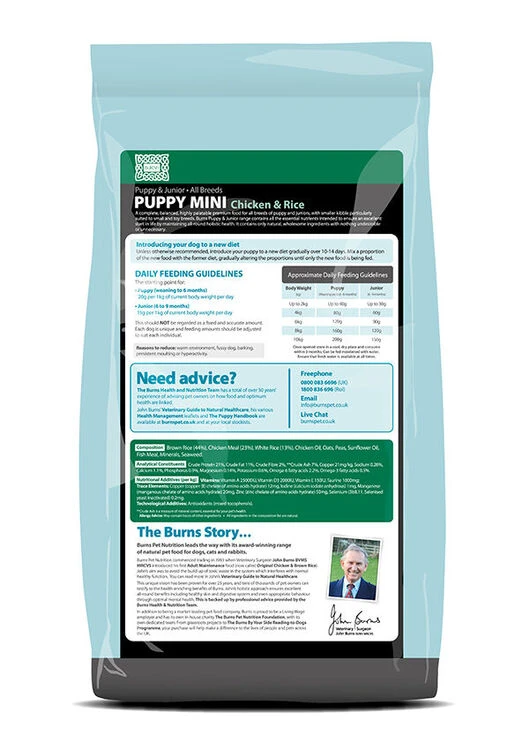 Burns Puppy/Junior Mini Chicken & Rice Dog Food 4 Burns Puppy/Junior Mini Chicken & Rice Dog Food - Image 2