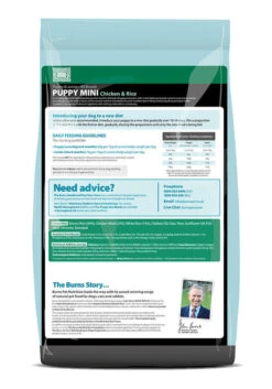 Burns Puppy/Junior Mini Chicken & Rice Dog Food 9 Burns Puppy/Junior Mini Chicken & Rice Dog Food -Pet Life Shop Puppy Mini Chicken 6kg reverse
