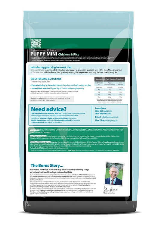 Burns Puppy/Junior Mini Chicken & Rice Dog Food 6 Burns Puppy/Junior Mini Chicken & Rice Dog Food - Image 4