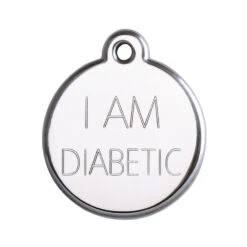 Red Dingo Stainless Steel Engraved Cat Tag Kitten Brown -Pet Life Shop TAG3 I AM DIABETIC 6