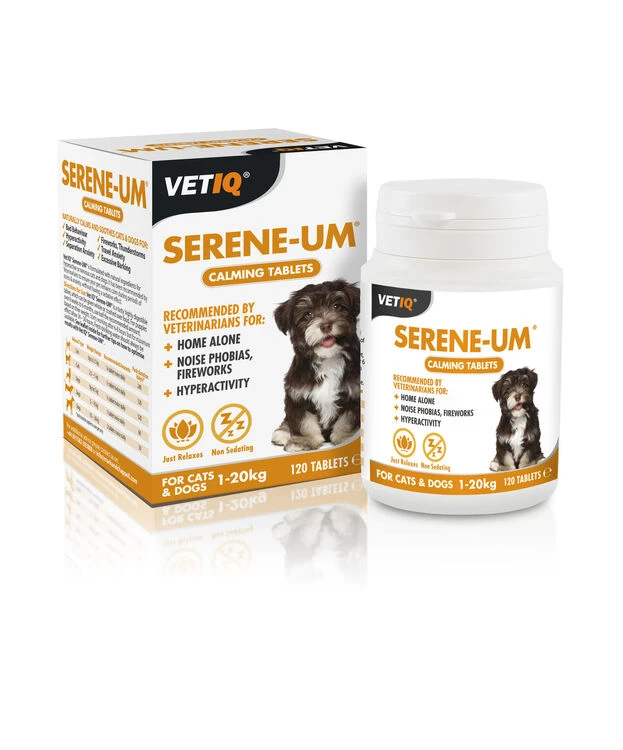 VetIQ Serene-Um Calming Tablets For Cats & Small Dogs - 120 Pack 3 VetIQ Serene-Um Calming Tablets For Cats & Small Dogs - 120 Pack