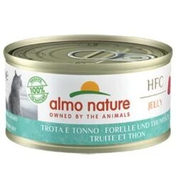 24 X Almo Nature HFC Jelly Trout And Tuna Cat Food 70g