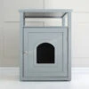 Lords & Labradors Grey Wooden Cat Washroom 1 Lords & Labradors Grey Wooden Cat Washroom -Pet Life Shop cat washroom grey studio