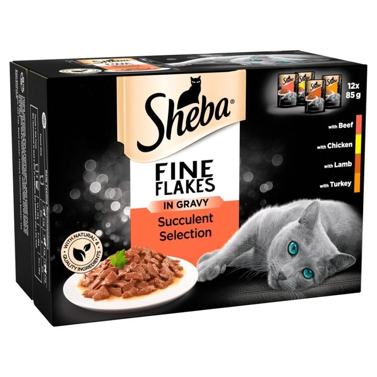Sheba Fine Flakes Cat Pouches Succulent Selection In Gravy 3 Sheba Fine Flakes Cat Pouches Succulent Selection In Gravy