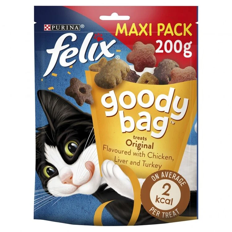 5 X Felix Goody Bag Cat Treats Original Mix 200g 3 5 X Felix Goody Bag Cat Treats Original Mix 200g