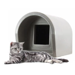Mr Snugs KatDen Outdoor Cat Kennel/Shelter - Dark Grey (Various Options) -Pet Life Shop grey katden 2