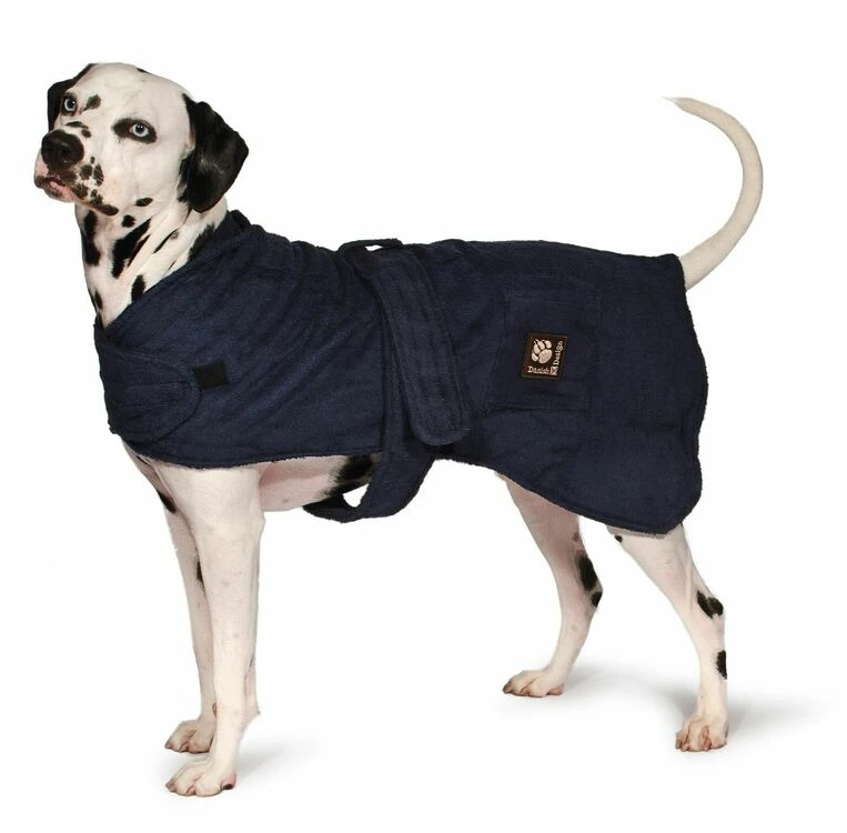 Danish Design Dog Robe Towelling Navy Blue 3 Danish Design Dog Robe Towelling Navy Blue