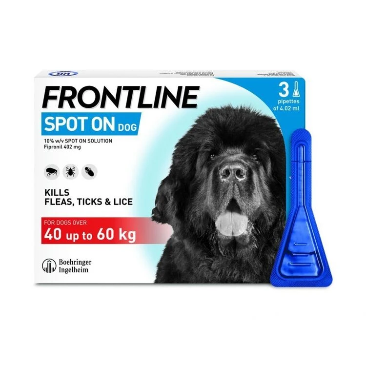 FRONTLINE Spot On Dog XLarge 40 - 60kg - 3 Pipettes 3 FRONTLINE Spot On Dog XLarge 40 - 60kg - 3 Pipettes